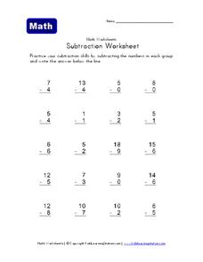 Subtraction Worksheet Worksheet