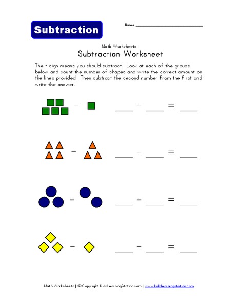 Subtraction Worksheet Worksheet
