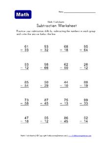 Subtraction Worksheet 4 Worksheet