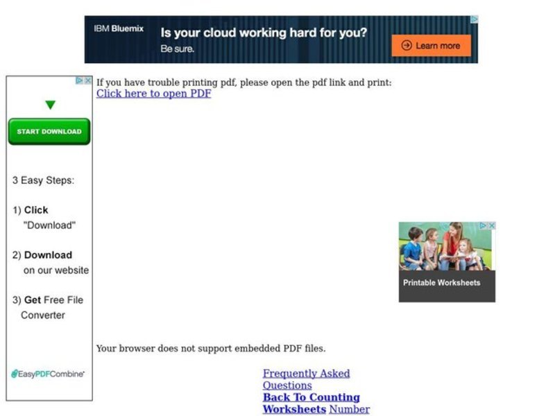 Subtraction: One digit numbers Worksheet