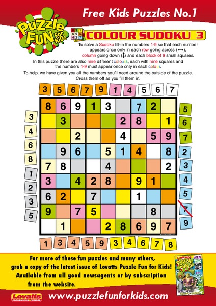 Sudoku Puzzle Worksheet