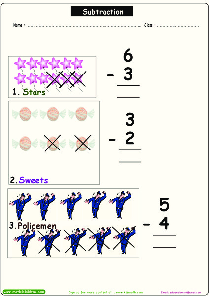 Subtractions Worksheet