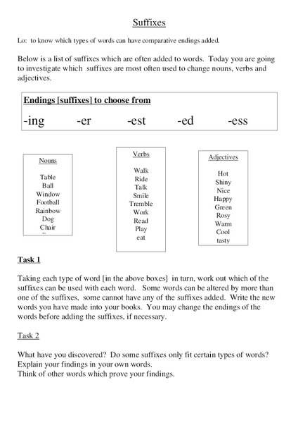 Suffixes Organizer