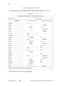 Suffixes Worksheet