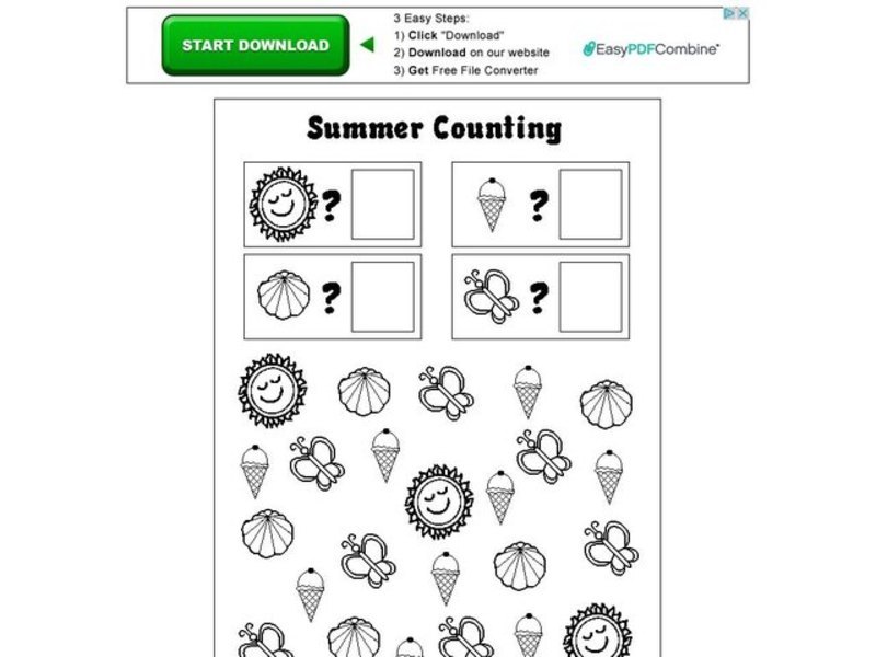Summer Counting Worksheet