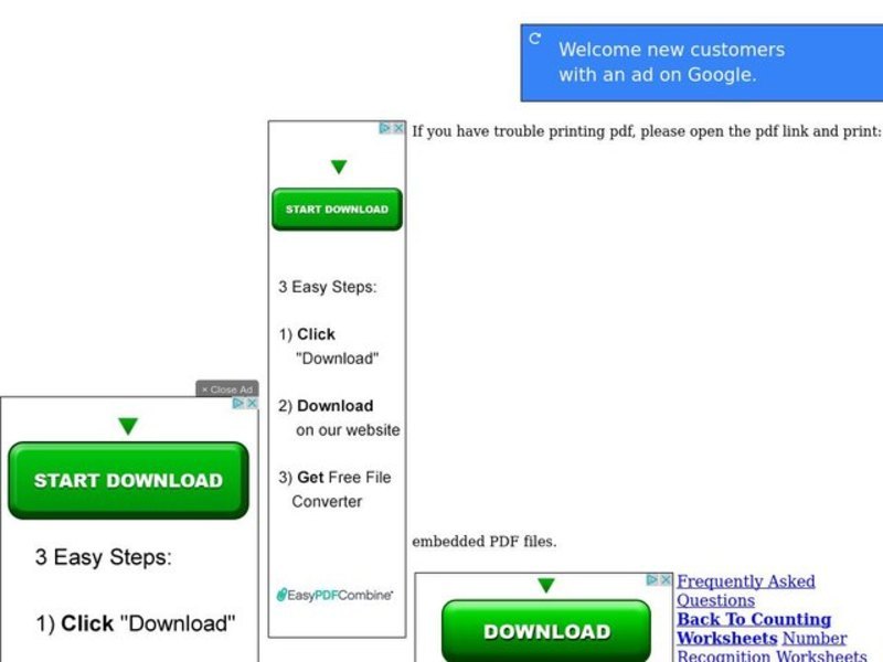 Summer Counting Worksheet
