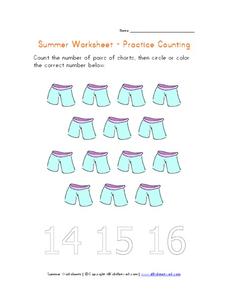 Summer Worksheet-Practice Counting Worksheet