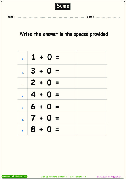 Sums Worksheet