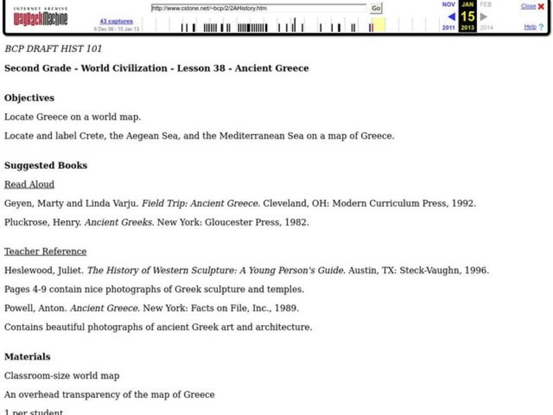 Ancient Greece Lesson Plan