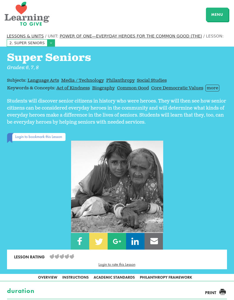 Super Seniors Lesson Plan