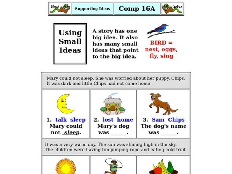 Supporting Ideas Worksheet