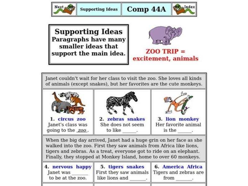 Supporting Ideas Worksheet