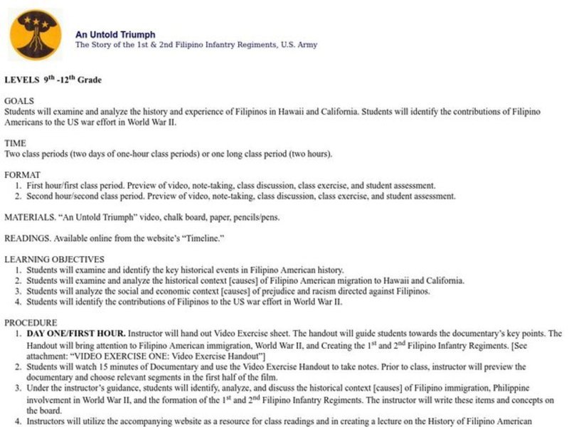 An Untold Triumph Lesson Plan