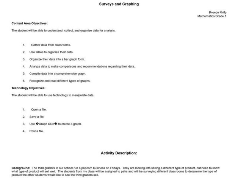 Surveys and Graphing Lesson Plan