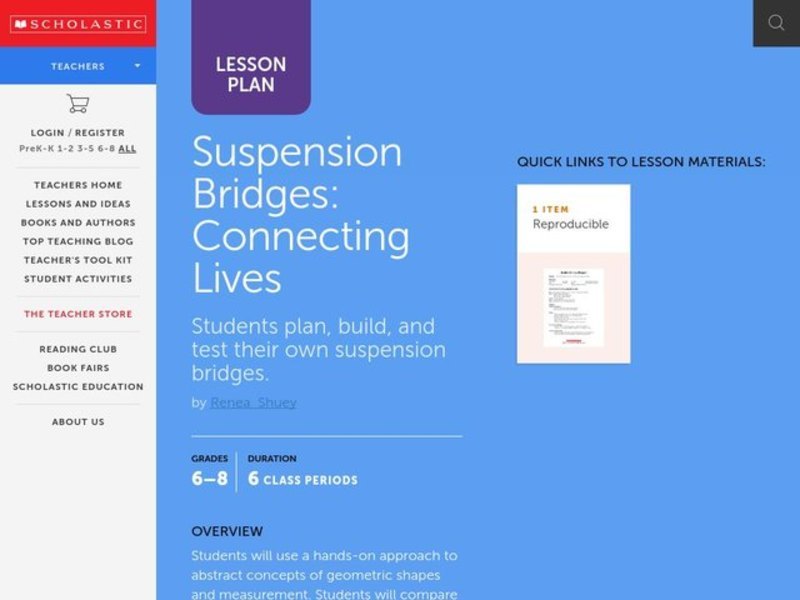 Suspension Bridges: Connecting Lives Lesson Plan