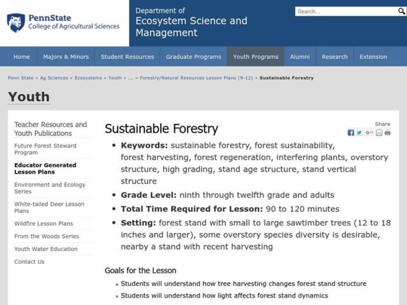Sustainable Forestry Lesson Plan