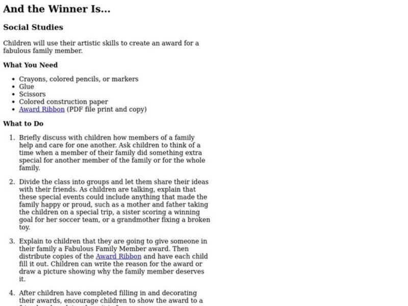 And the Winner Is... Lesson Plan