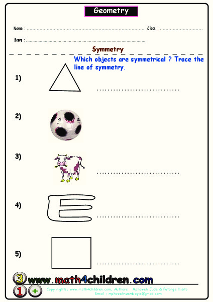 Symmetrical Objects Worksheet