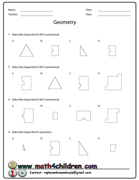Symmetry Worksheet