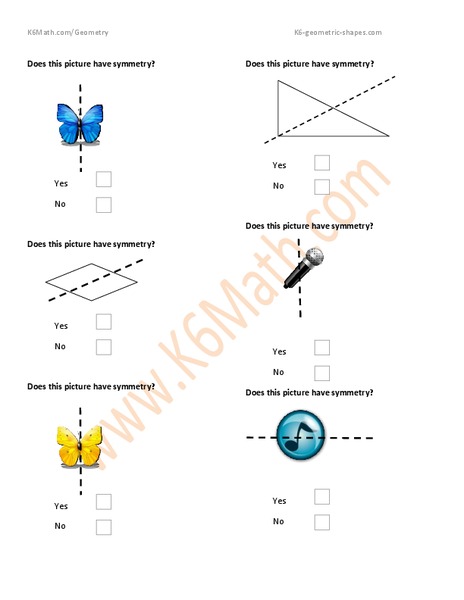 Symmetry Activity Worksheet