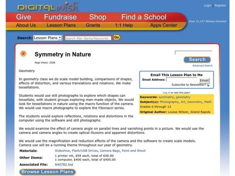 Symmetry In Nature Lesson Plan