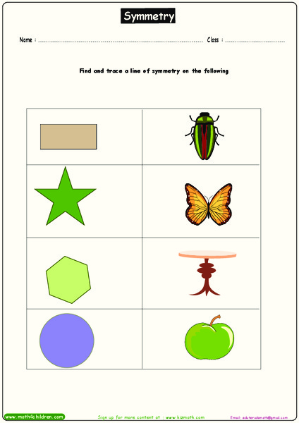 Symmetry Worksheet