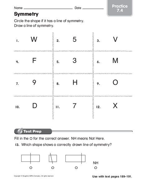 Symmetry: Practice Worksheet