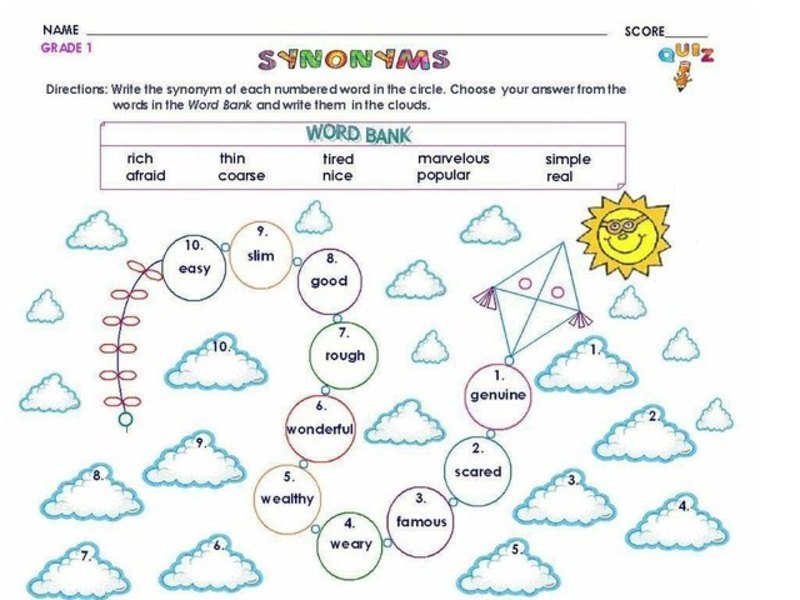 Synonym Practice #2 Worksheet