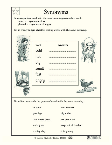 Synonyms Worksheet