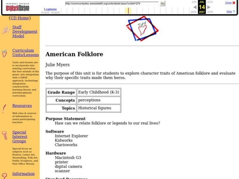 American Folklore Lesson Plan