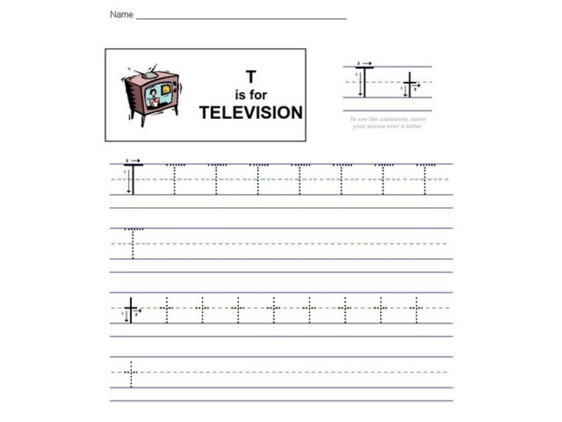T Is For Television Worksheet