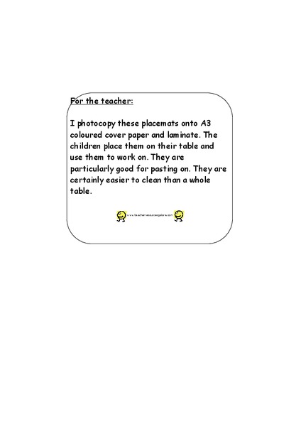 Table Placemats Organizer