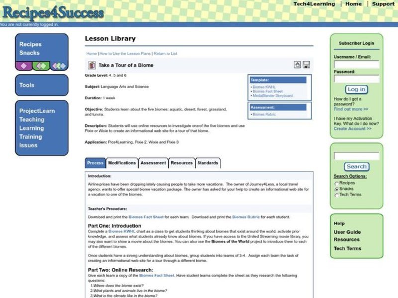 Take a Tour of a Biome Lesson Plan