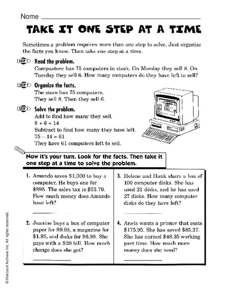 Take It One Step at a Time Worksheet