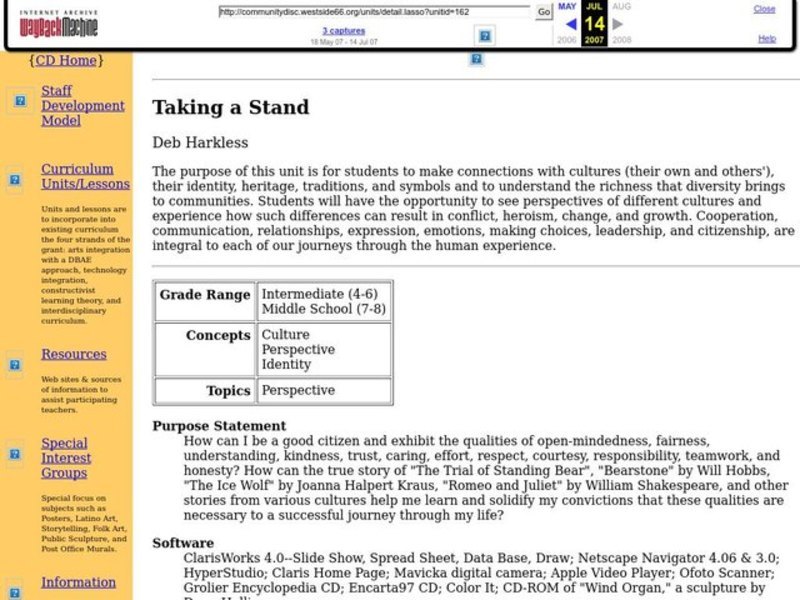 Taking a Stand Lesson Plan