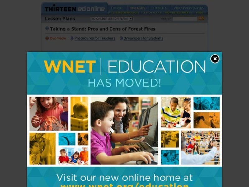 Taking a Stand: Pros and Cons of Forest Fires Lesson Plan