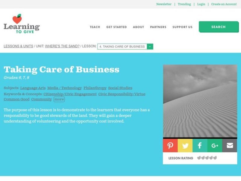 Taking Care of Business Lesson Plan