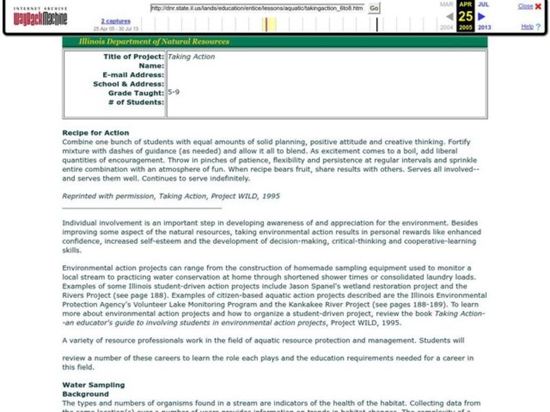 Taking Action Lesson Plan