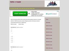 TAKS Math Quiz-Column Addition Interactive