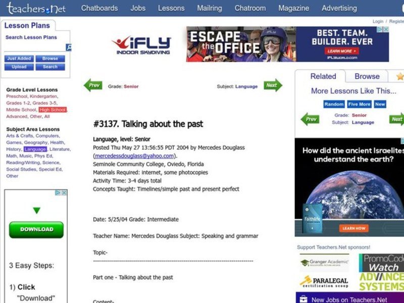 Talking About the Past Lesson Plan