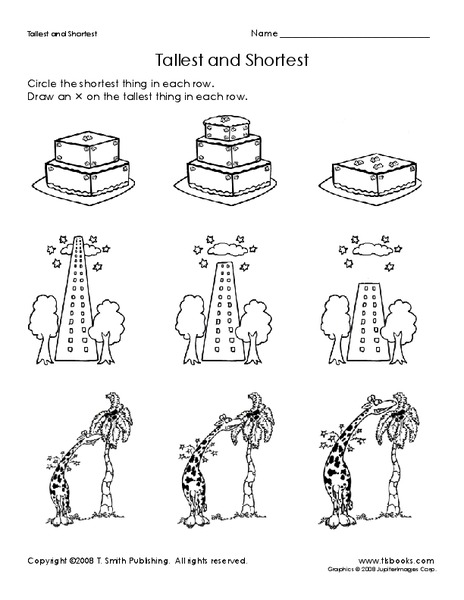 Tallest and Shortest Worksheet
