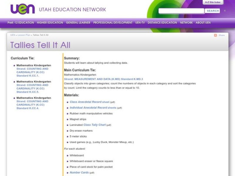 Tallies Tell It All Lesson Plan