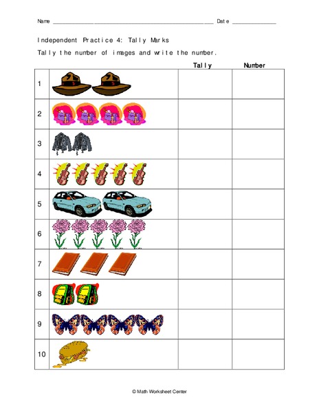 Tally Marks Worksheet
