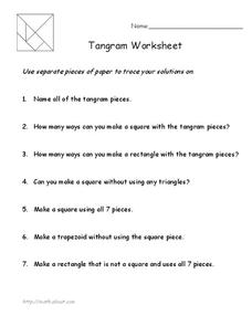 Tangrams Worksheet