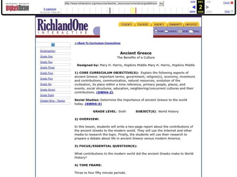 Ancient Greece Lesson Plan