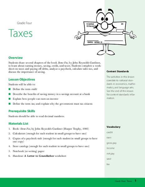 Taxes Lesson Plan