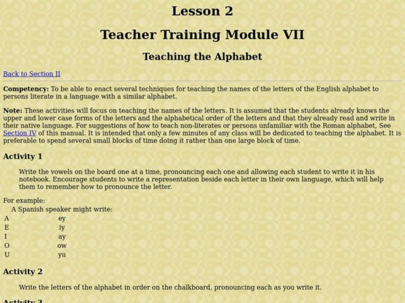 Teaching the Alphabet Lesson Plan