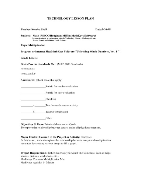 Technology Lesson Plan