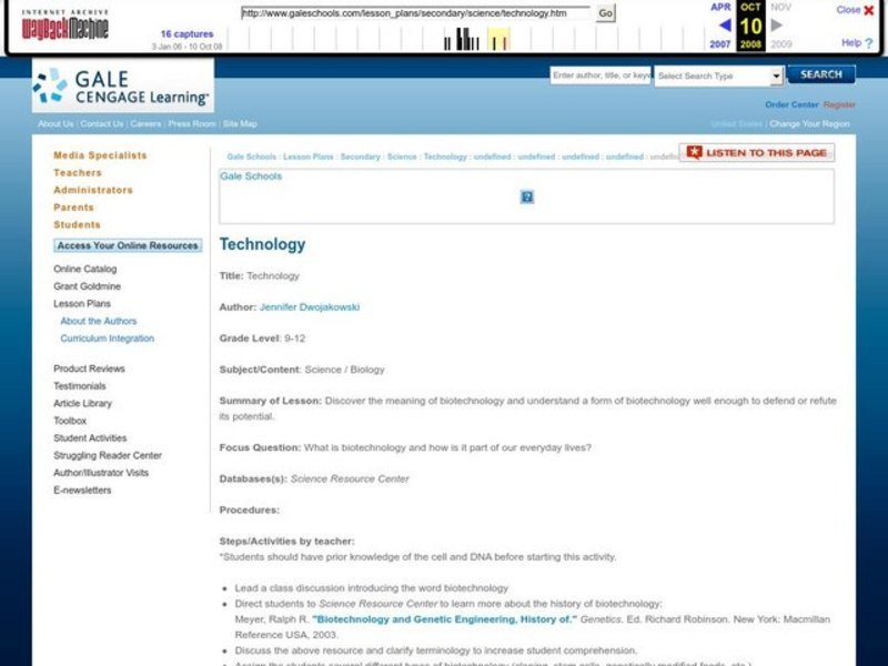 Technology Lesson Plan