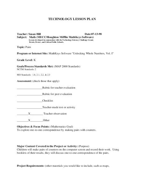 TECHNOLOGY LESSON PLAN Lesson Plan